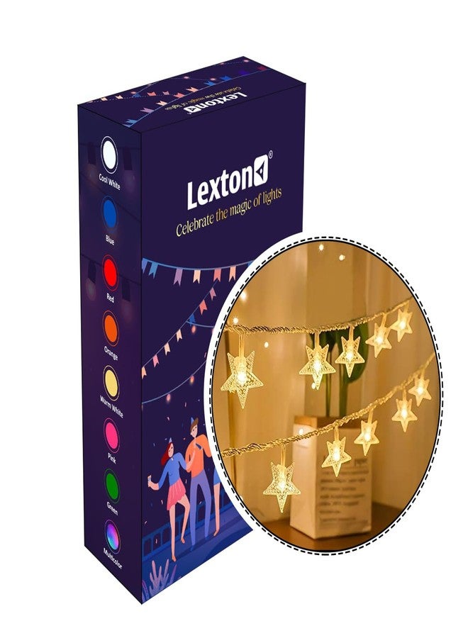 Lexton Small Star Shaped 20 Led Fairy String Light | Suitable for Home & Outdoor Decoration, Diwali, Christmas, Wedding, Party, Festival (Pack of 1, Warm White) - Image 2